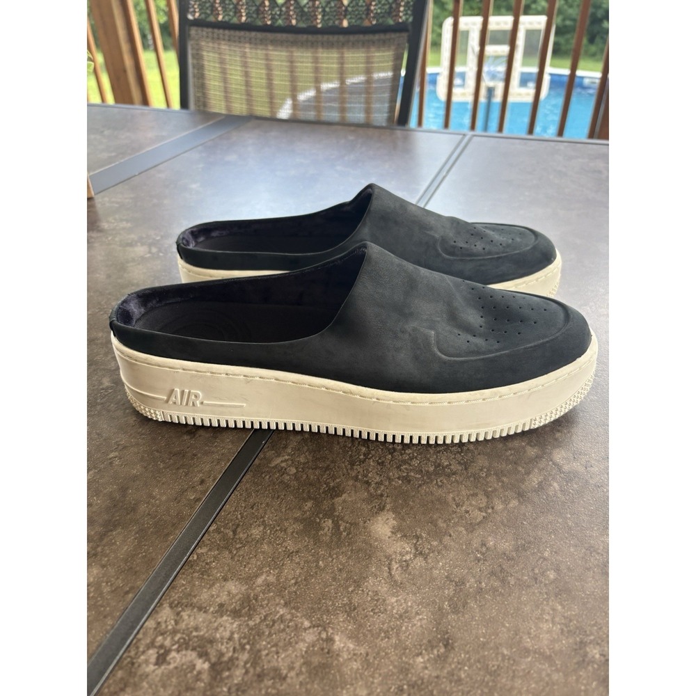 Nike Air Force 1 Lover XX Premium Mule Sneakers Chunky Black Suede Women's 12 - Picture 2 of 11